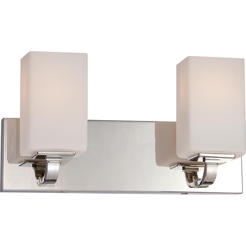 Nuvo Lighting 60/5182  Vista - 2 Light Vanity Fixture with Etched Opal Glass in Polished Nickel Finish